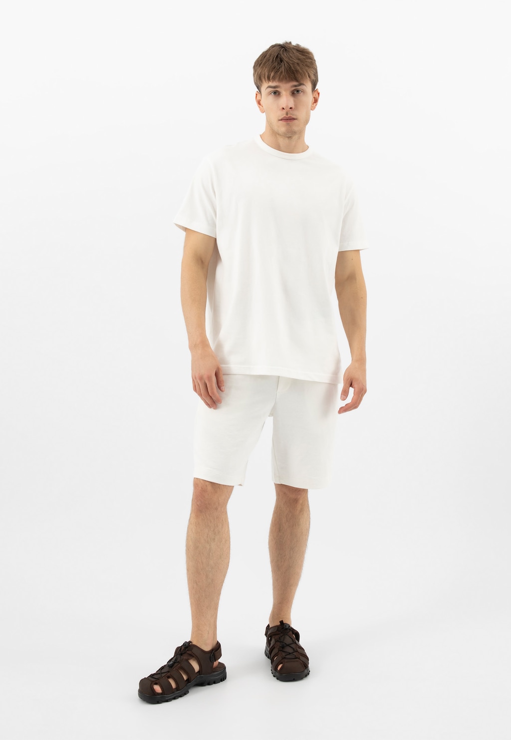 Hnedé uzatvorené pánske sandále z crazy horse kože 29016-92 Widok 9