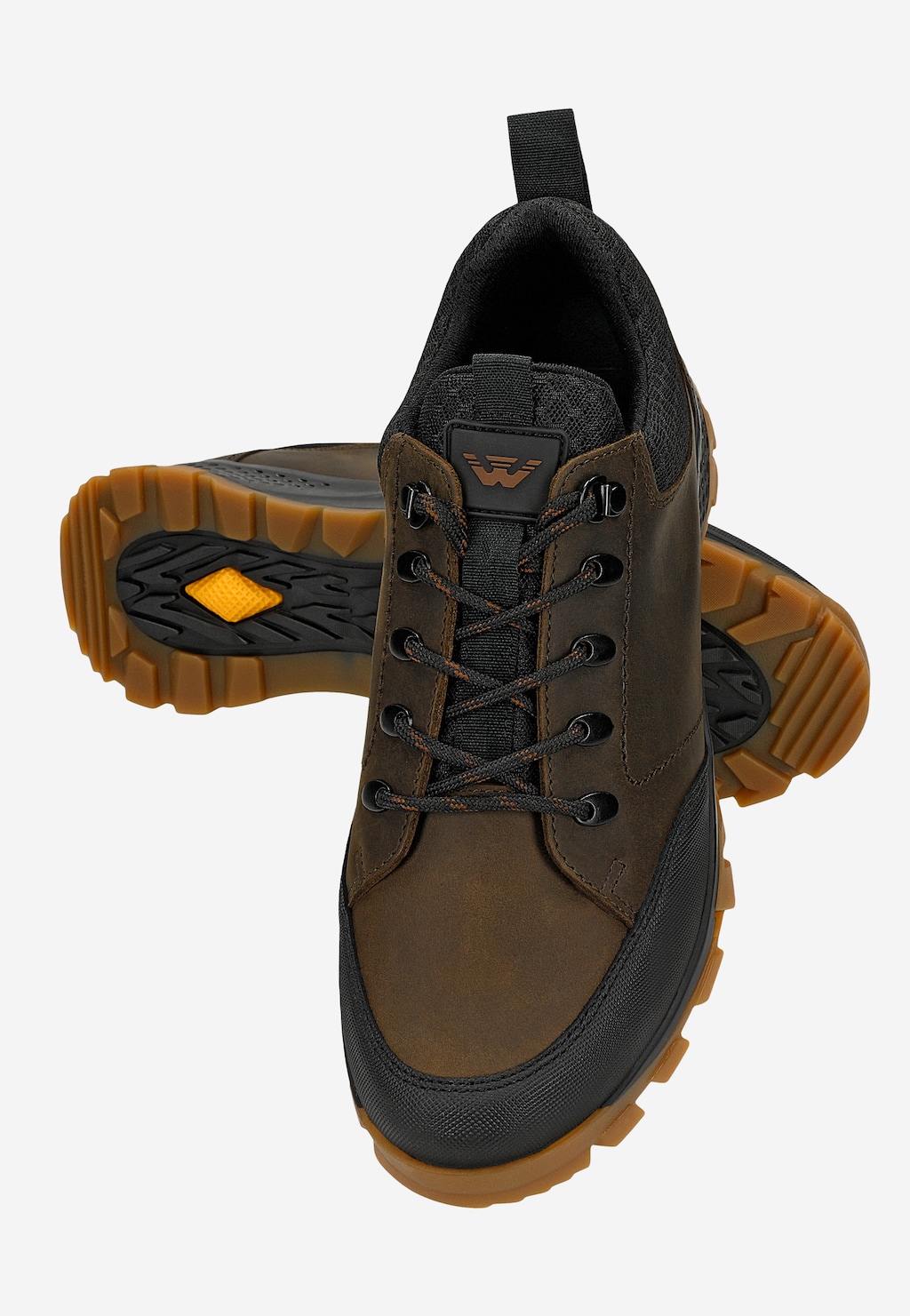 Brązowo-czarne niskie trekkingi męskie 10273-82 Widok 7