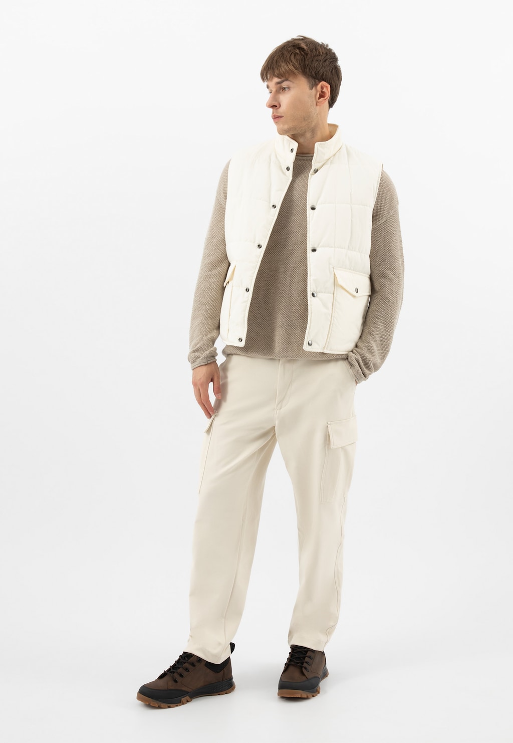 Brązowo-czarne niskie trekkingi męskie 10273-82 Widok 10