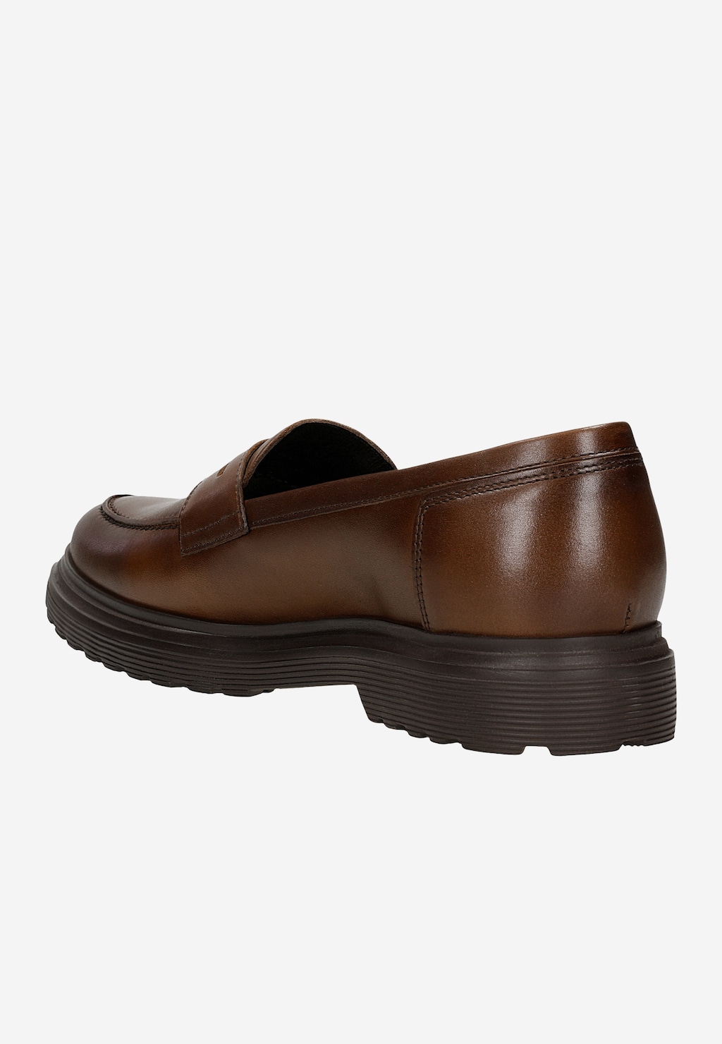 Brązowe mokasyny męskie ze skóry licowej 10263-52 Widok 4
