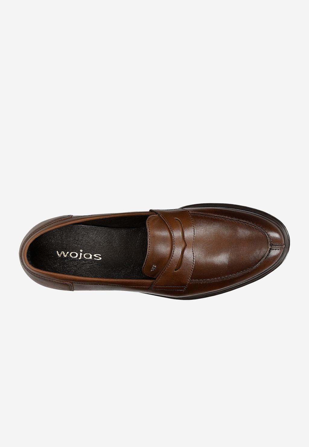 Brązowe mokasyny męskie ze skóry licowej 10263-52 Widok 5