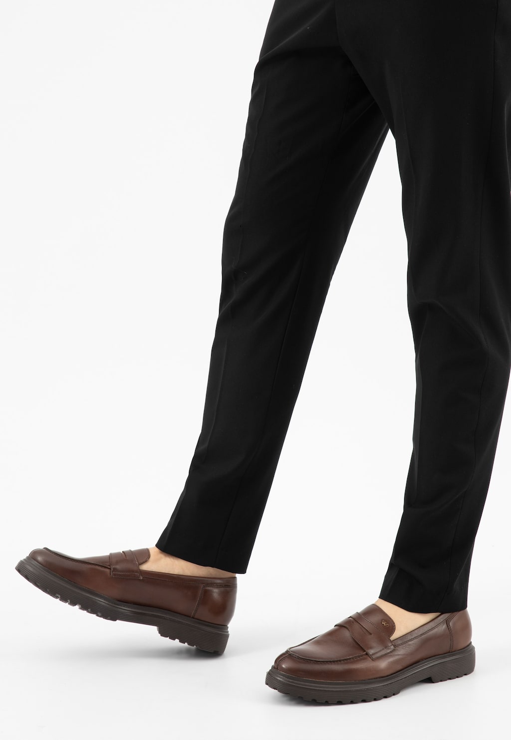 Brązowe mokasyny męskie ze skóry licowej 10263-52 Widok 8