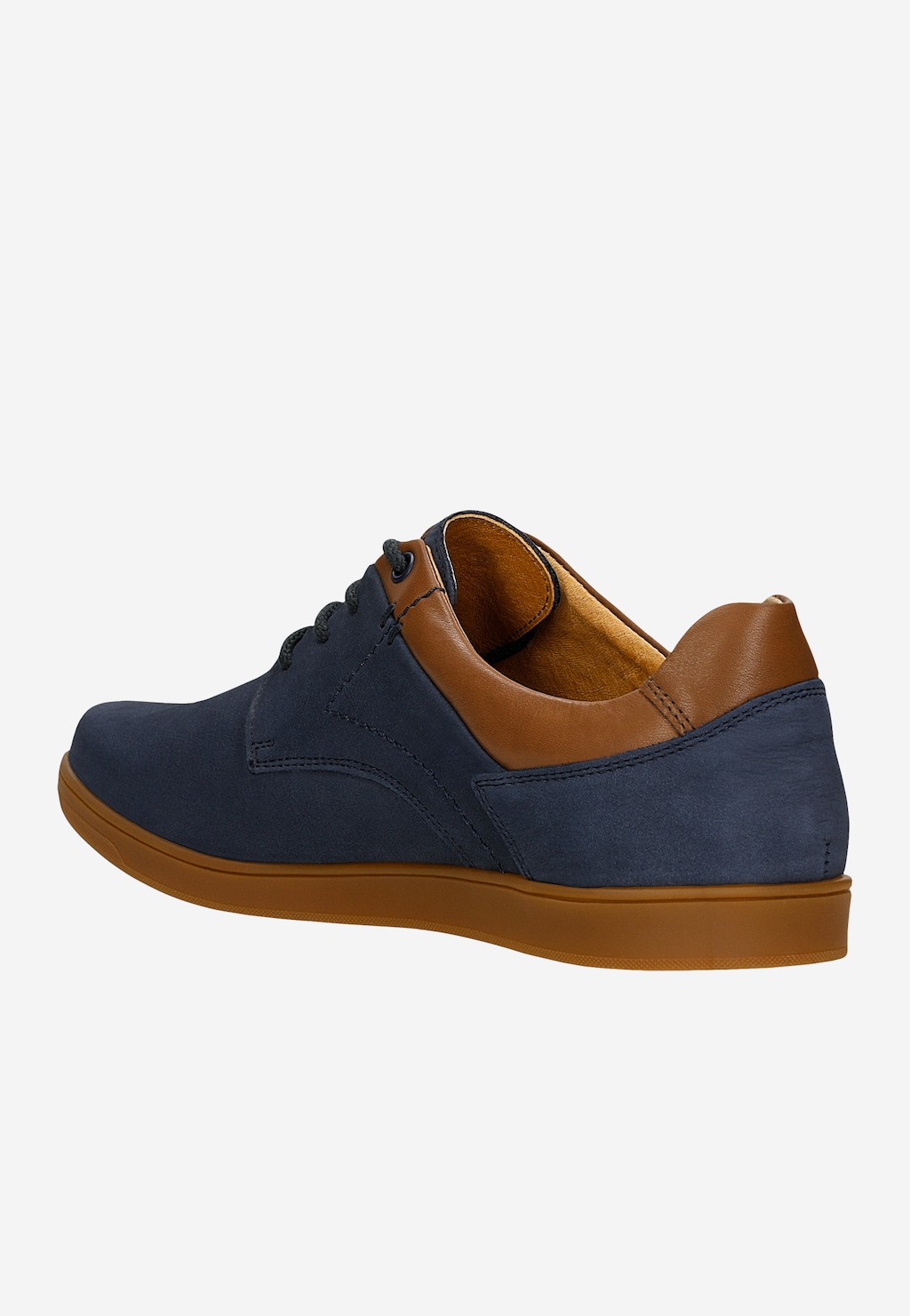 Tmavě modré pánské polobotky z nubuku s hnědými doplňky 10253-26 Widok 4