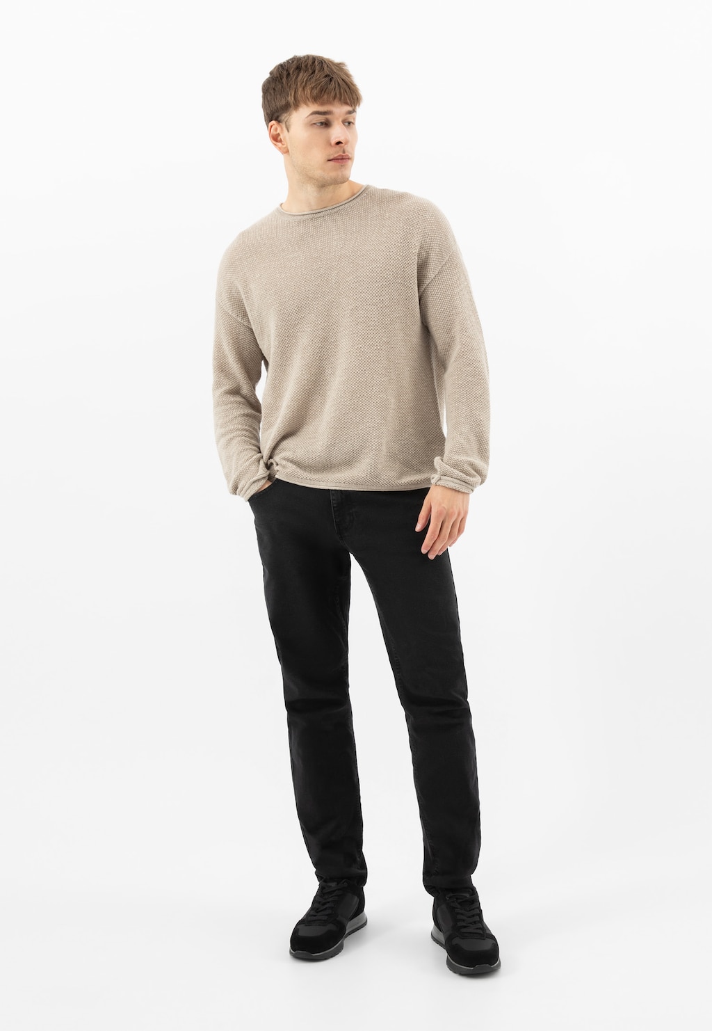 Černé pánské tenisky z kombinovaných materiálů 10243-81 Widok 10