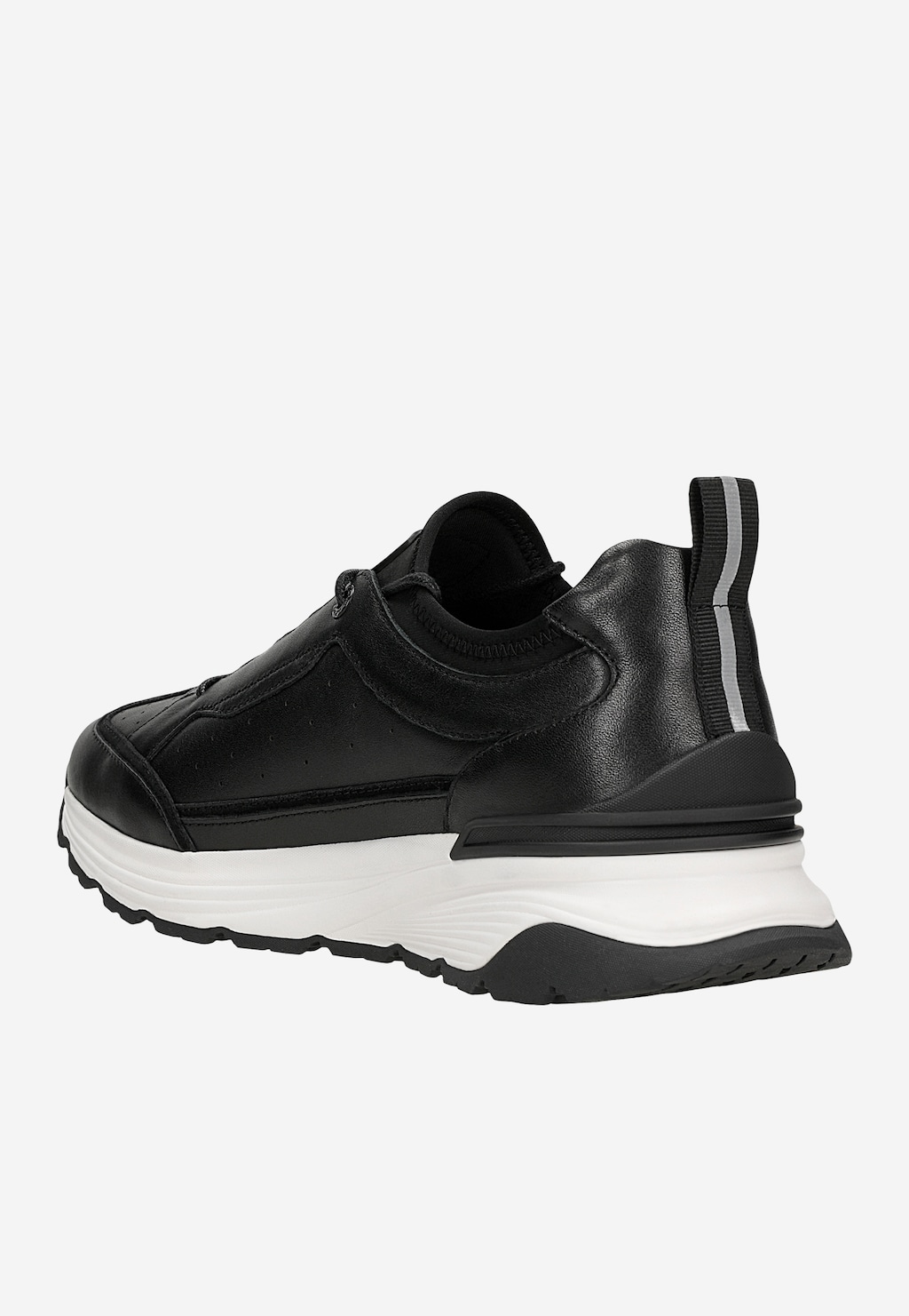 Černé kožené pánské sneakery s bílou podrážkou 10242-51 Widok 4