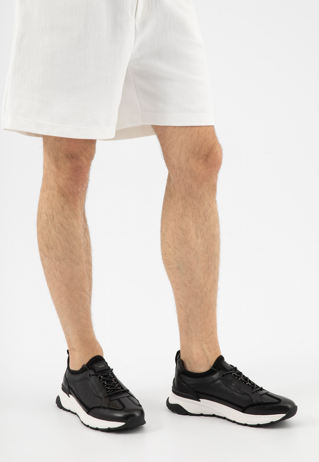 Černé kožené pánské sneakery s bílou podrážkou 10242-51 Widok 8