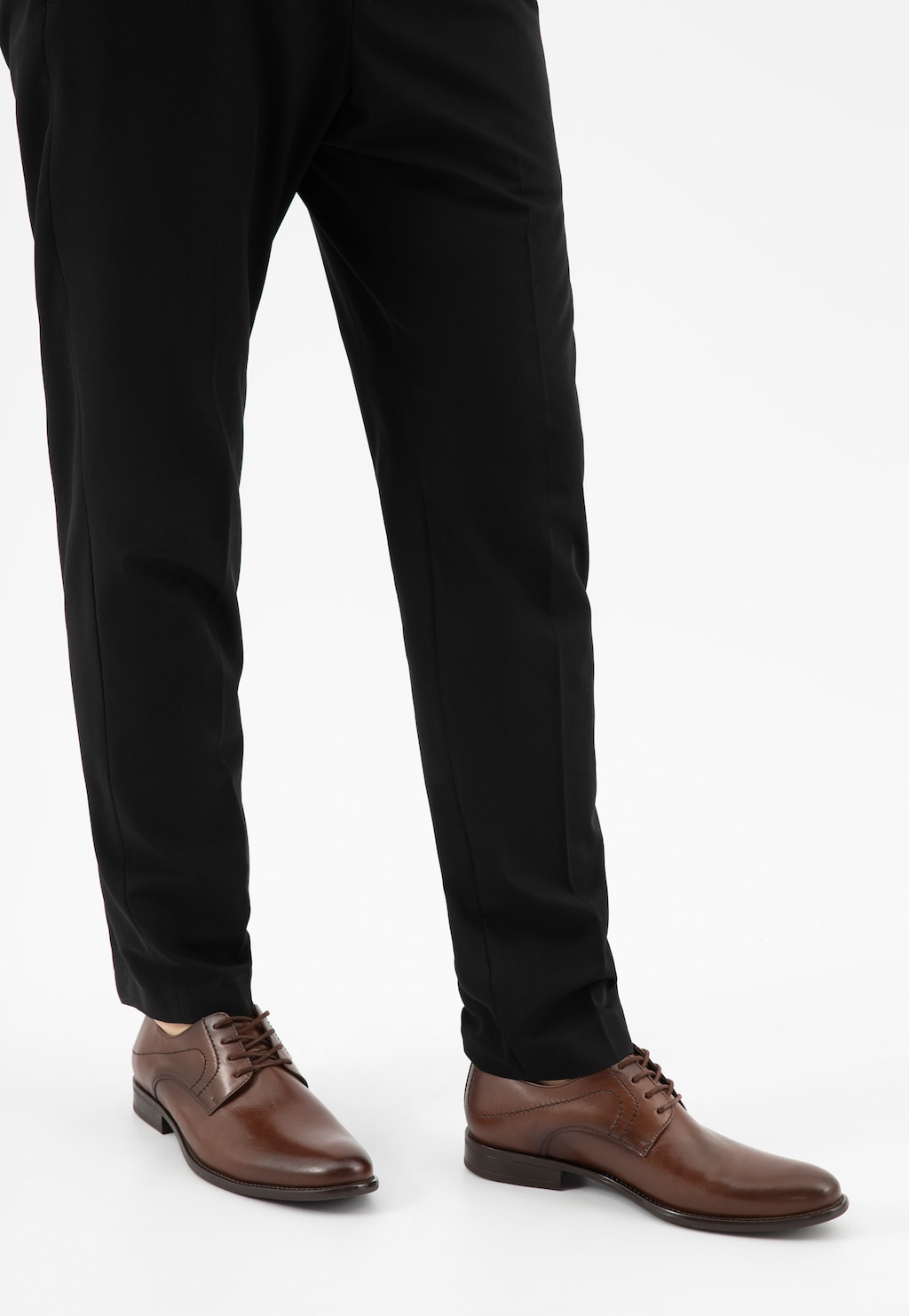 Hnědé pánské polobotky z lícové kůže s patinováním 10237-52 Widok 8