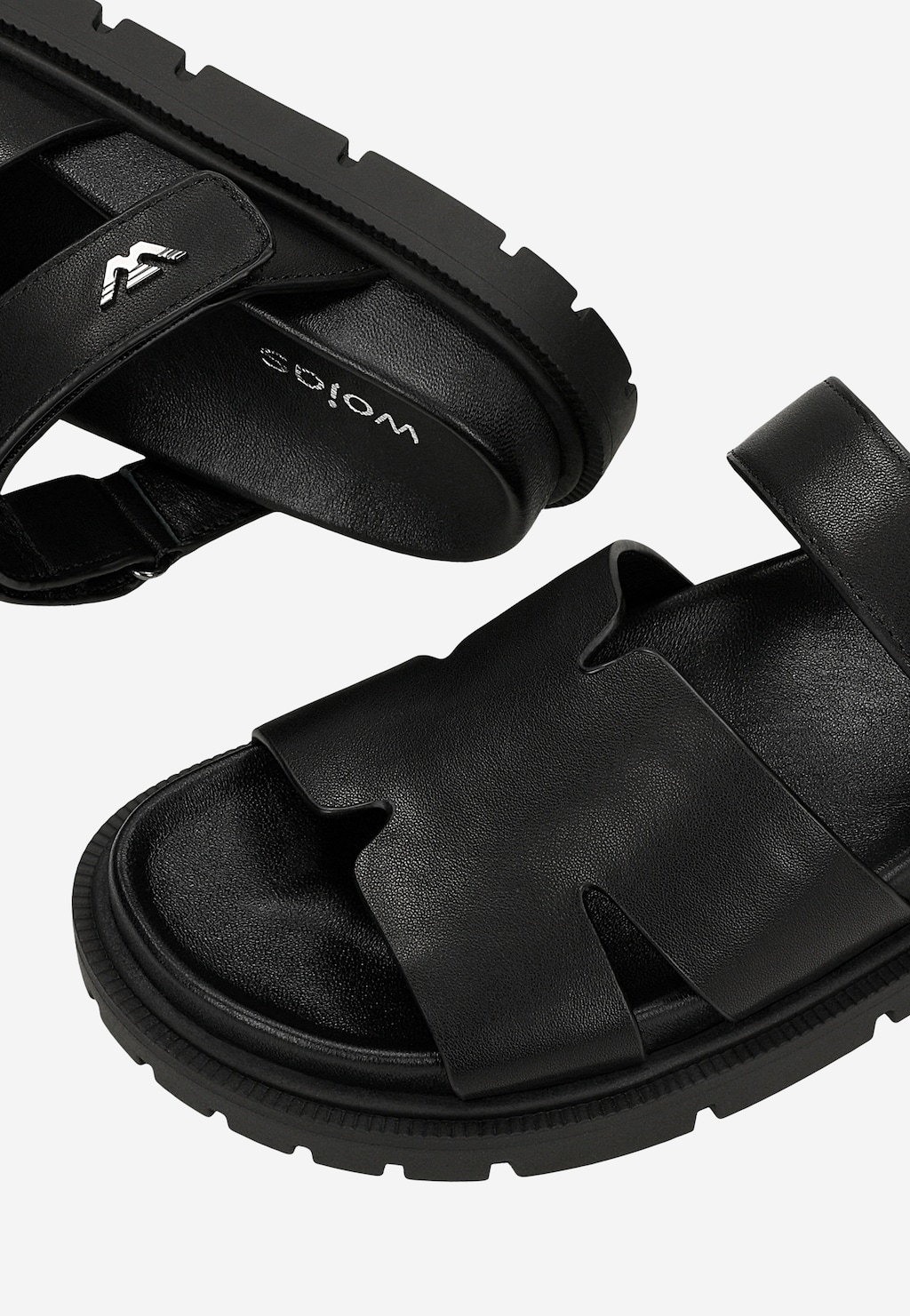 Čierne kožené šľapky dámske na plochej podrážke 74135-51 Widok 7