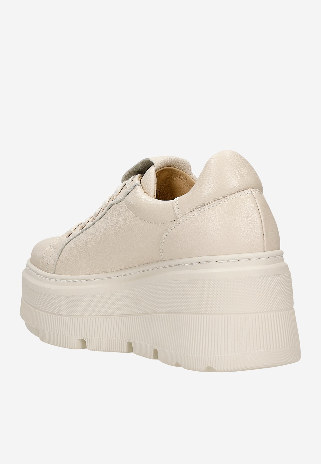 Béžové kožené tenisky na vysoké platformě 46352-54 Widok 4