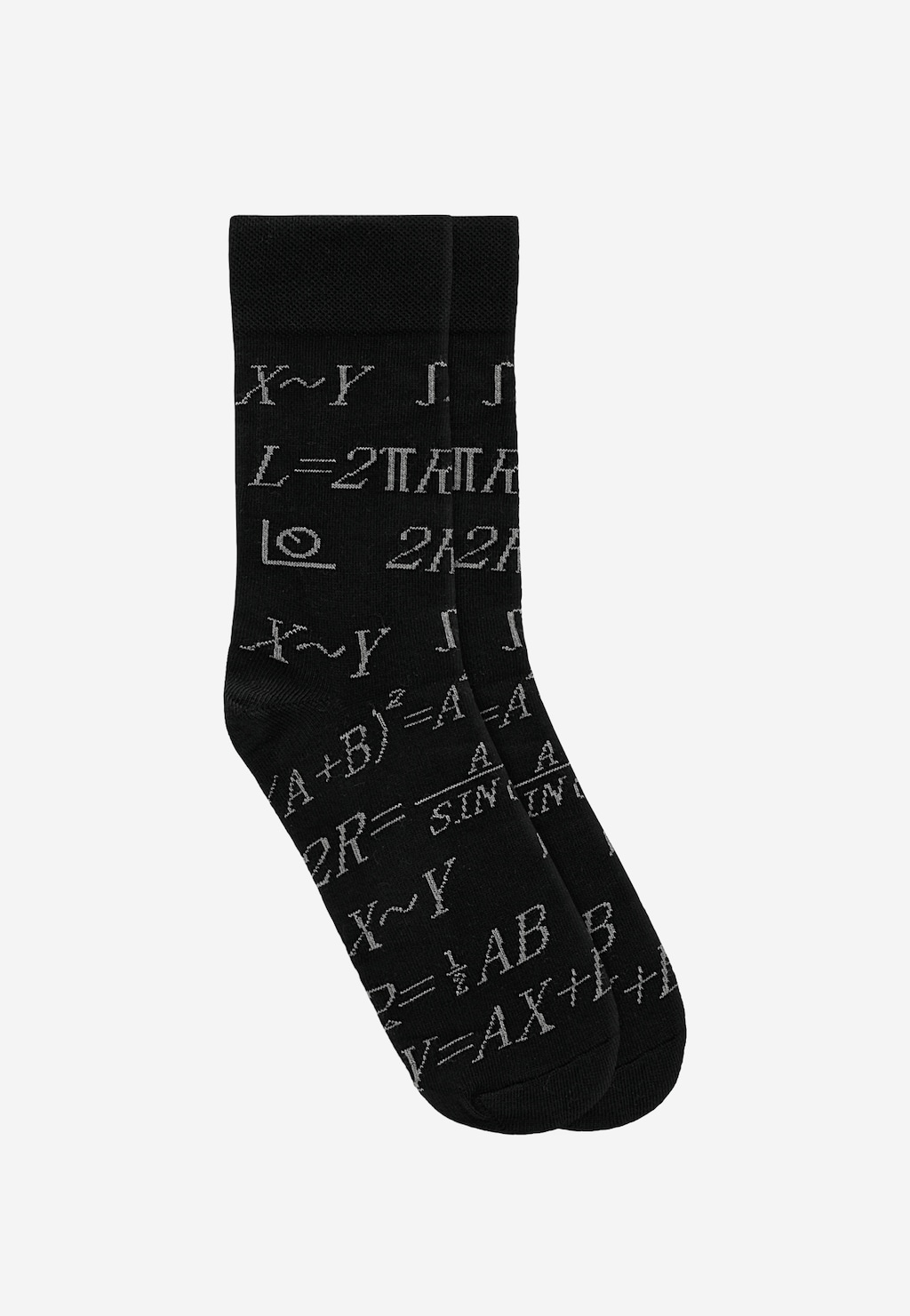 Czarne wysokie skarpety w matematyczne wzory 97066-81 Widok 1