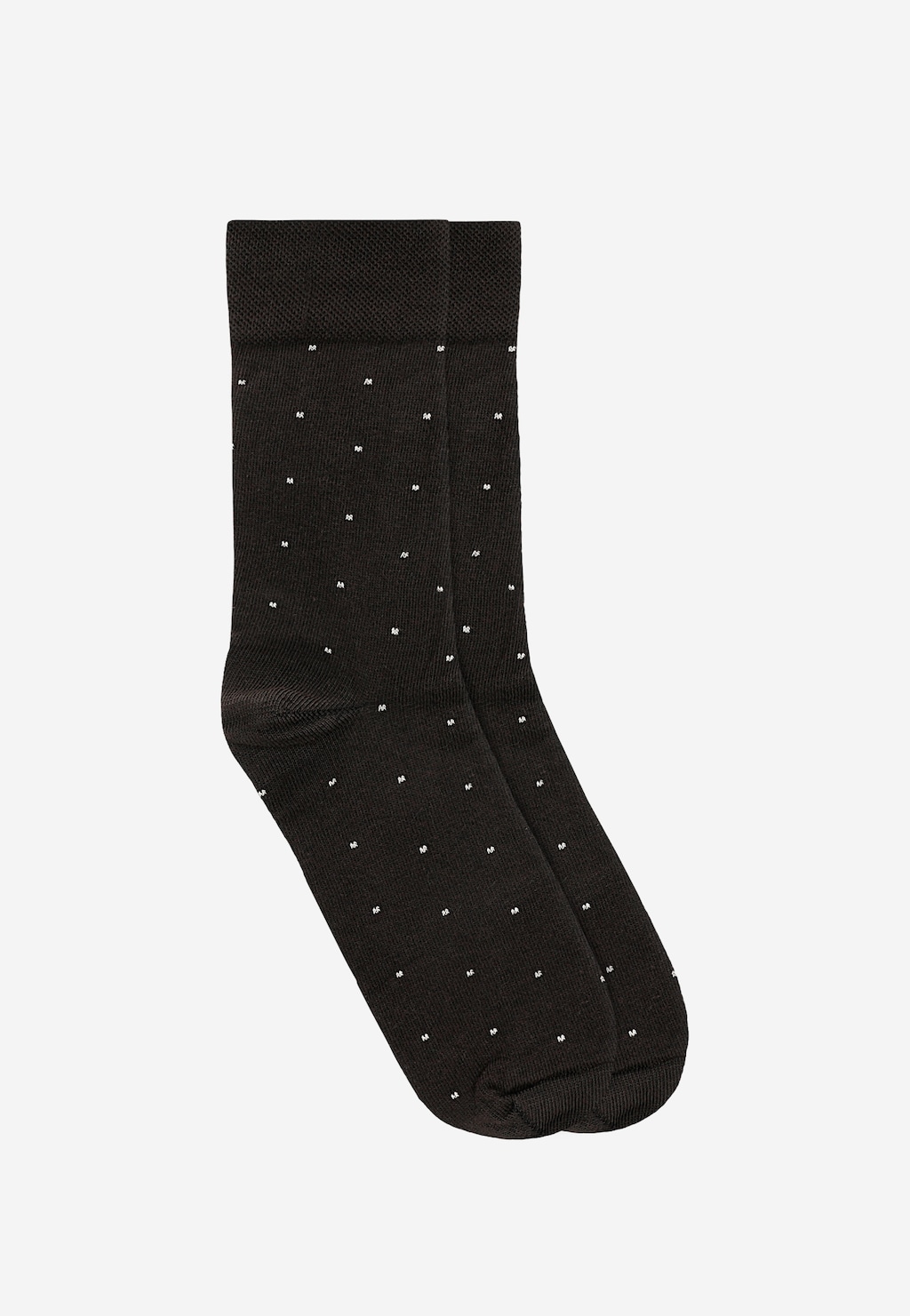 Ciemnobrązowe wysokie skarpety w beżowe kropki 97072-82 Widok 1