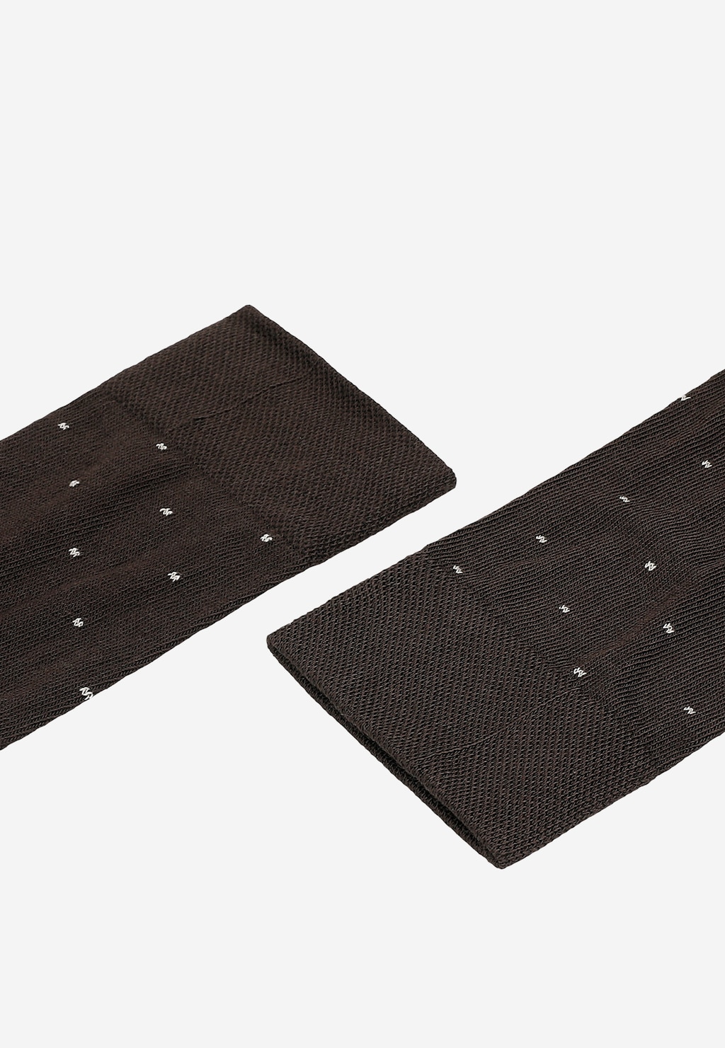 Ciemnobrązowe wysokie skarpety w beżowe kropki 97072-82 Widok 2