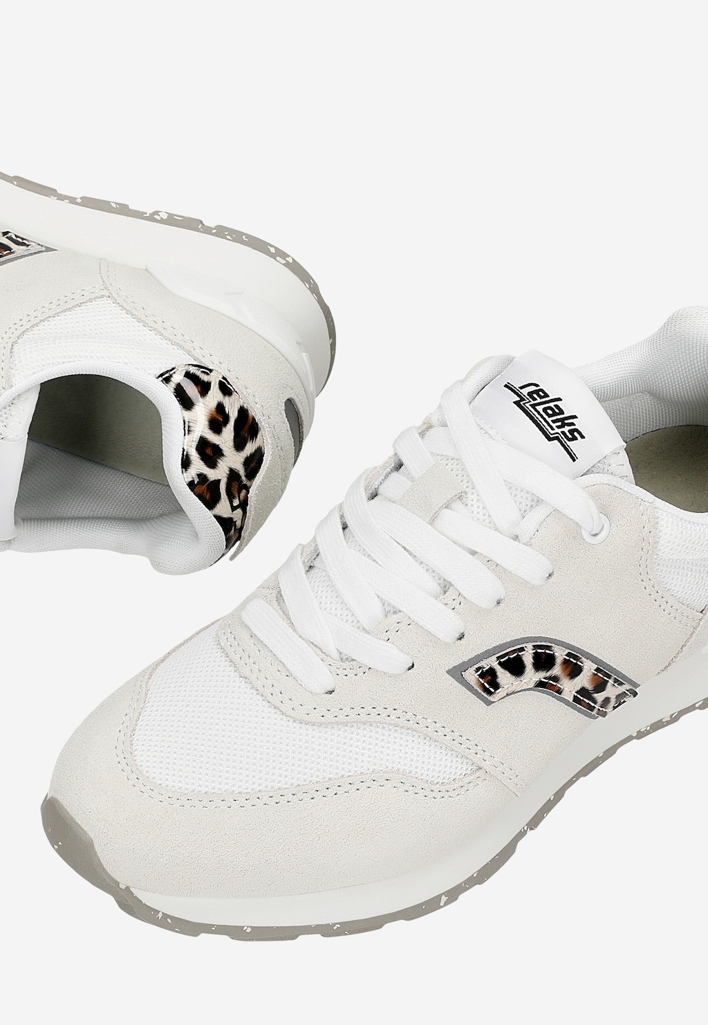Bílé tenisky RELAKS s leopardími prvky R34202-69 Widok 7