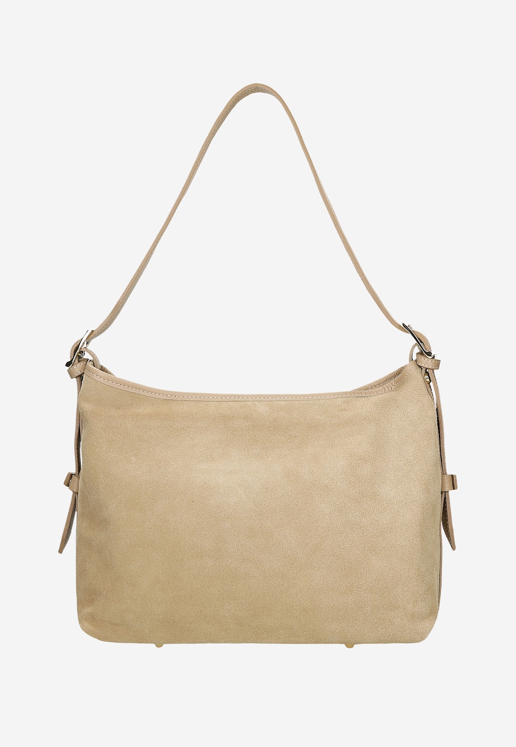 Beżowa torebka damska z dwoiny welurowej 80457-74 Widok 4