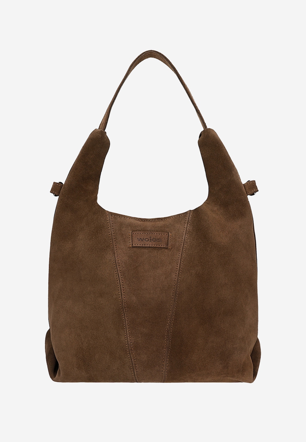 Tmavohnedá veľká kabelka z velúrovej štiepenky 80446-62 Widok 2