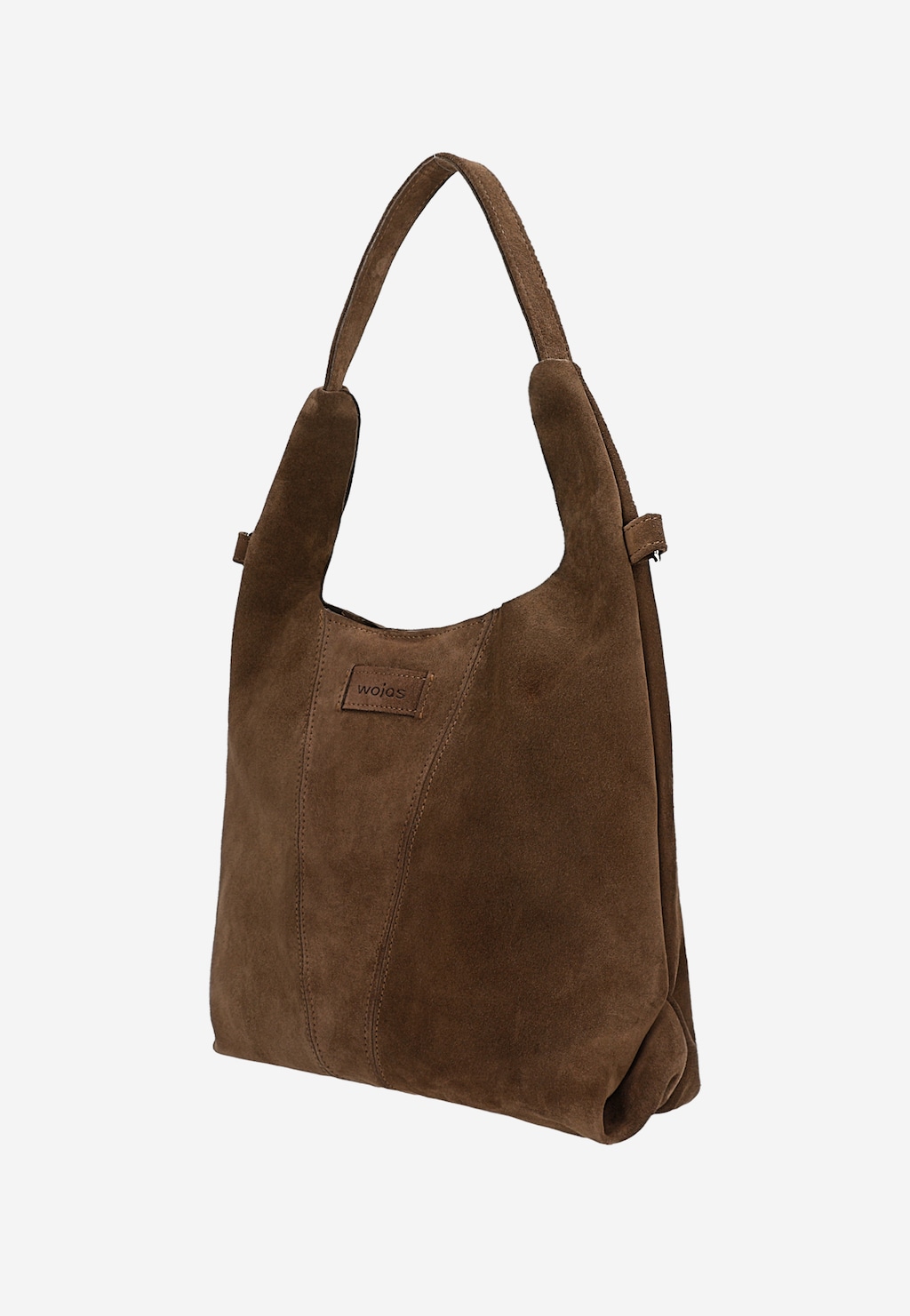 Tmavohnedá veľká kabelka z velúrovej štiepenky 80446-62 Widok 3