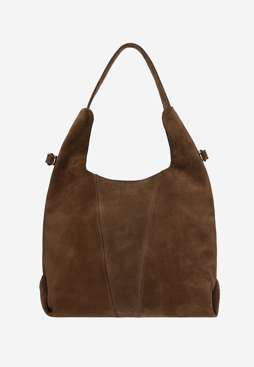 Tmavohnedá veľká kabelka z velúrovej štiepenky 80446-62 Widok 4