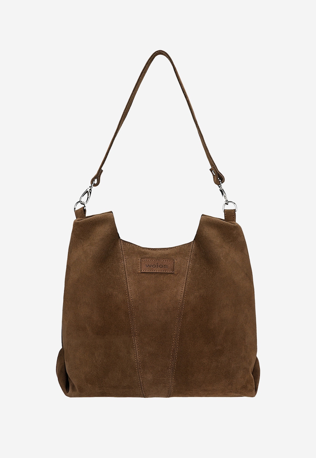 Tmavohnedá veľká kabelka z velúrovej štiepenky 80446-62 Widok 5