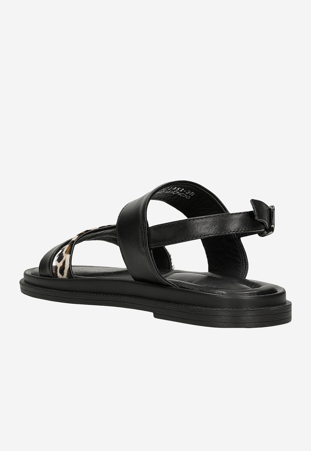 Czarne sandały z paskiem w panterkę 76214-51 Widok 4