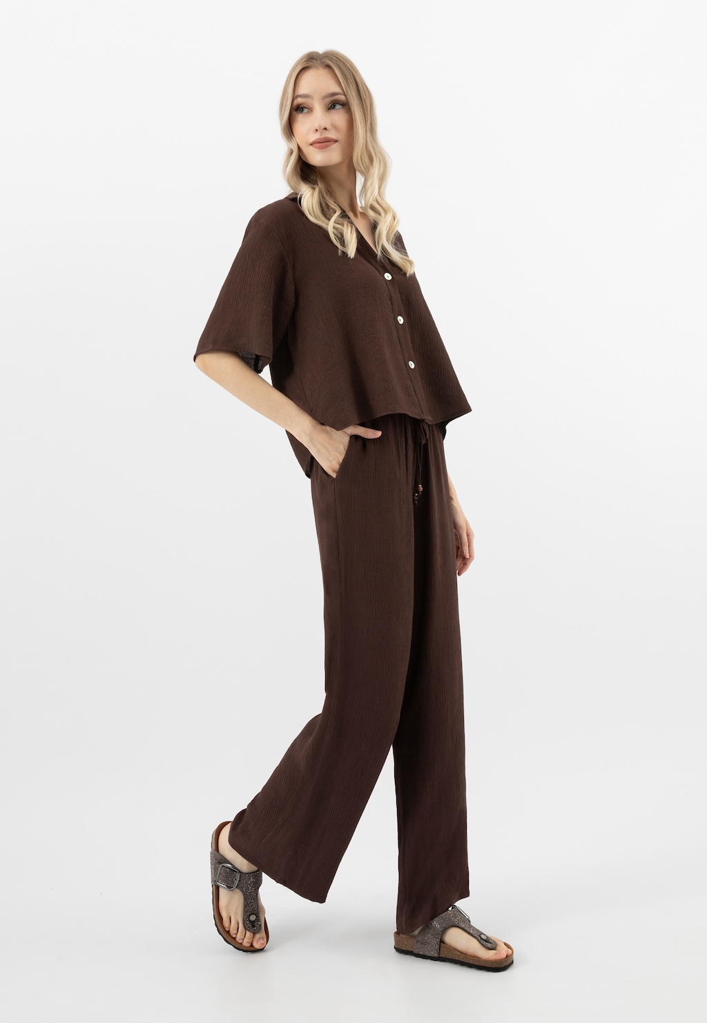 Žabky s cyrkóniami na korkovej podrážke 74145-11 Widok 1