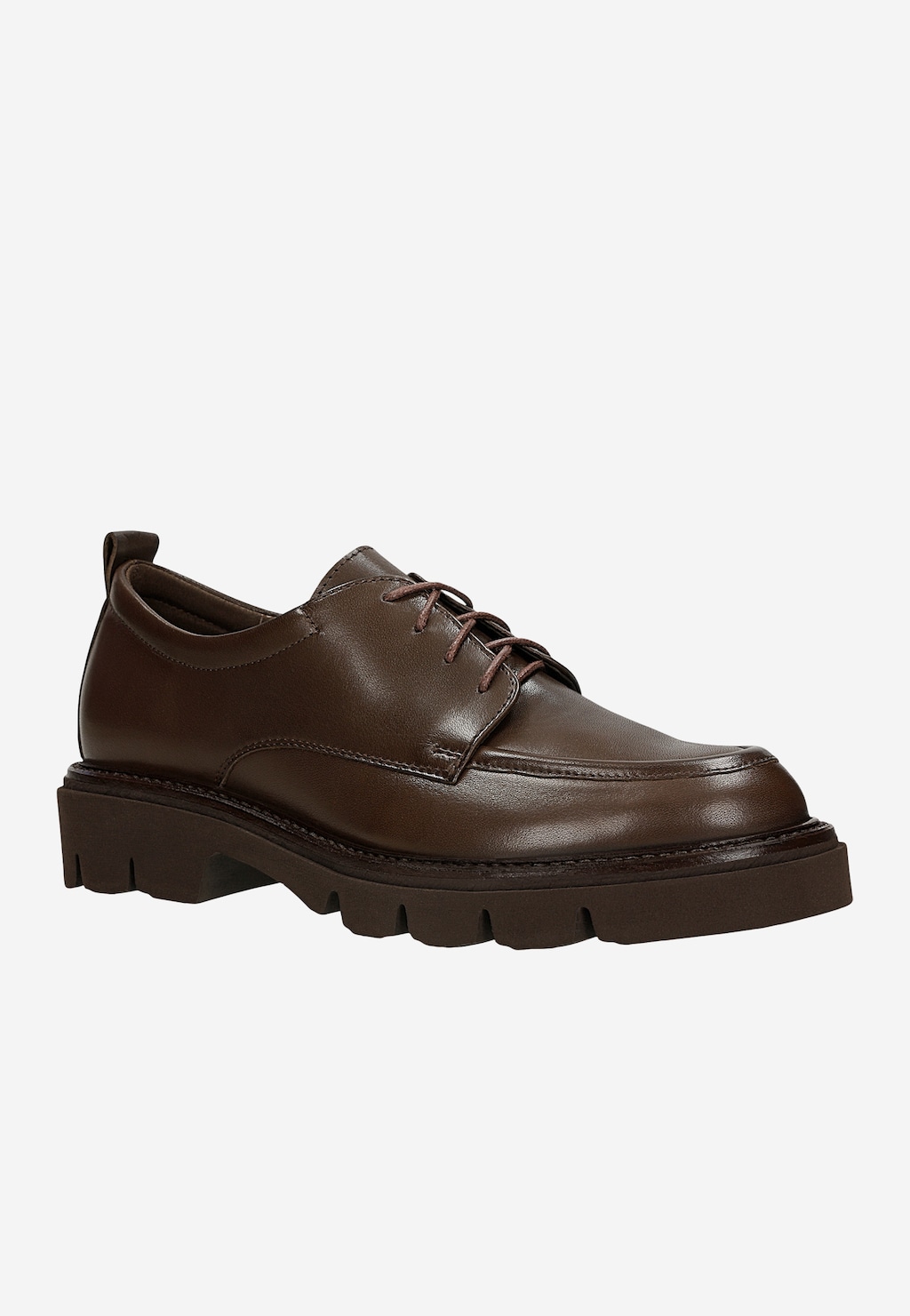 Brązowe skórzane sznurowane półbuty damskie 46362-52 Widok 3