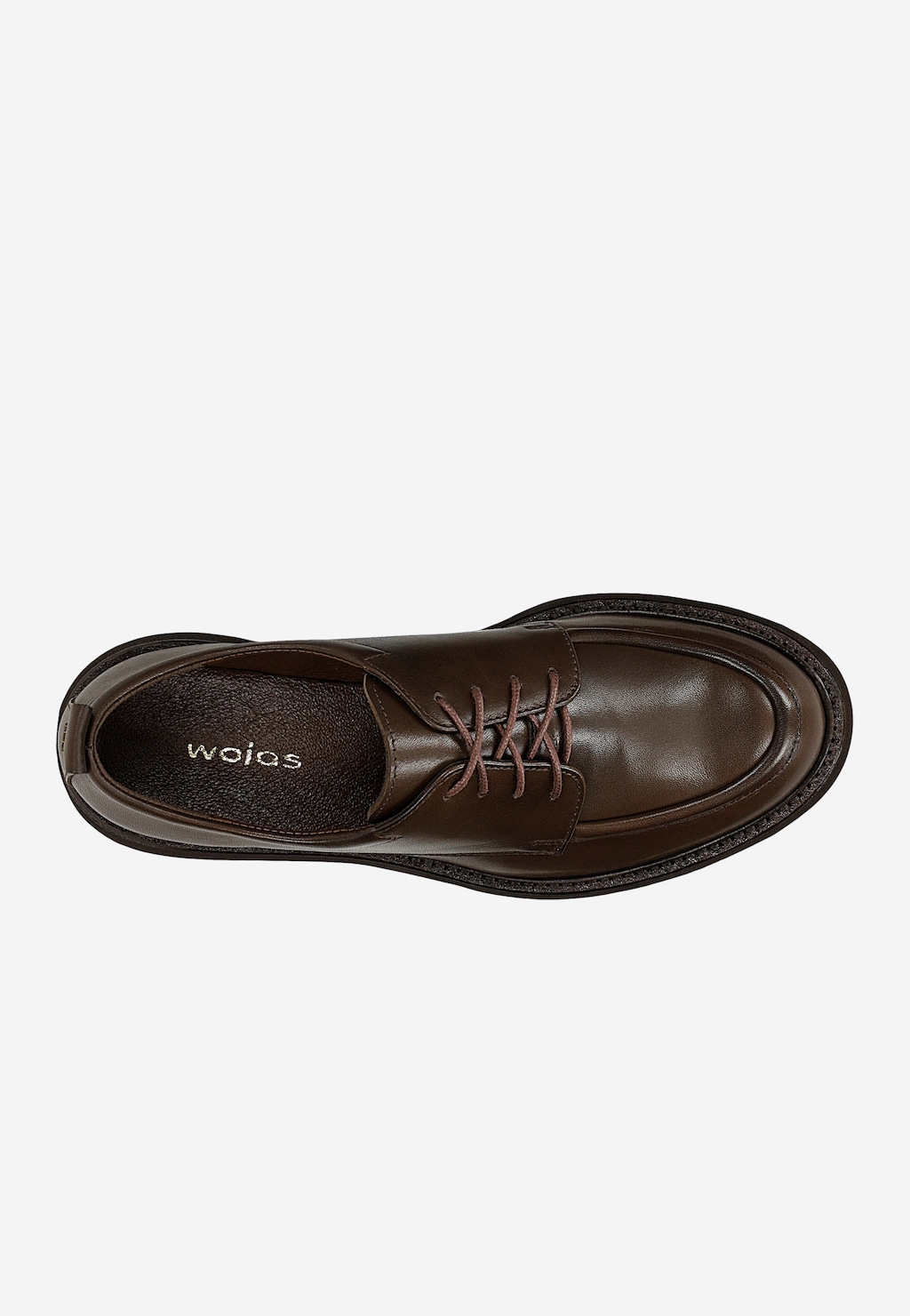Brązowe skórzane sznurowane półbuty damskie 46362-52 Widok 5
