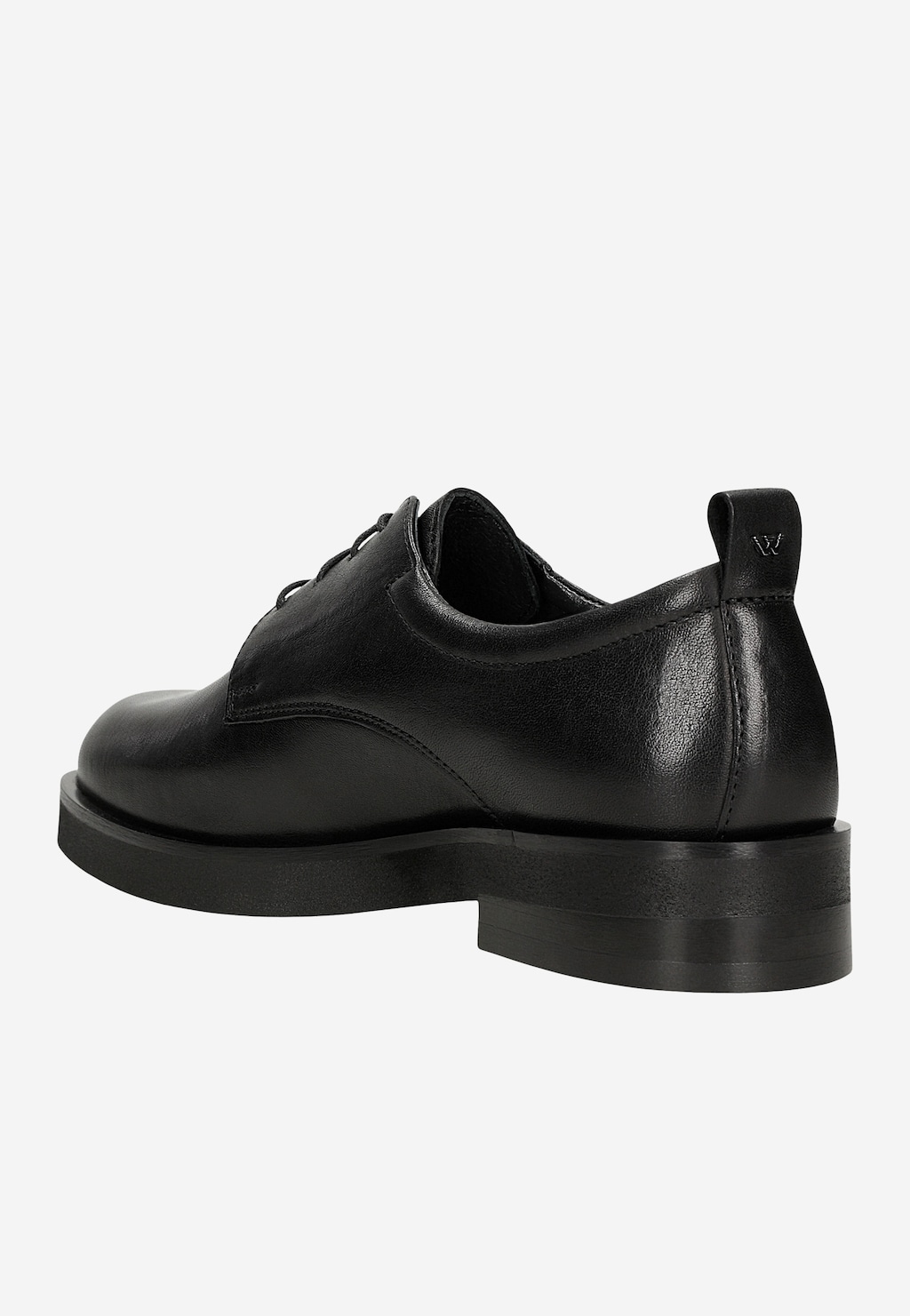 Czarne skórzane półbuty damskie sznurowane 46360-51 Widok 4