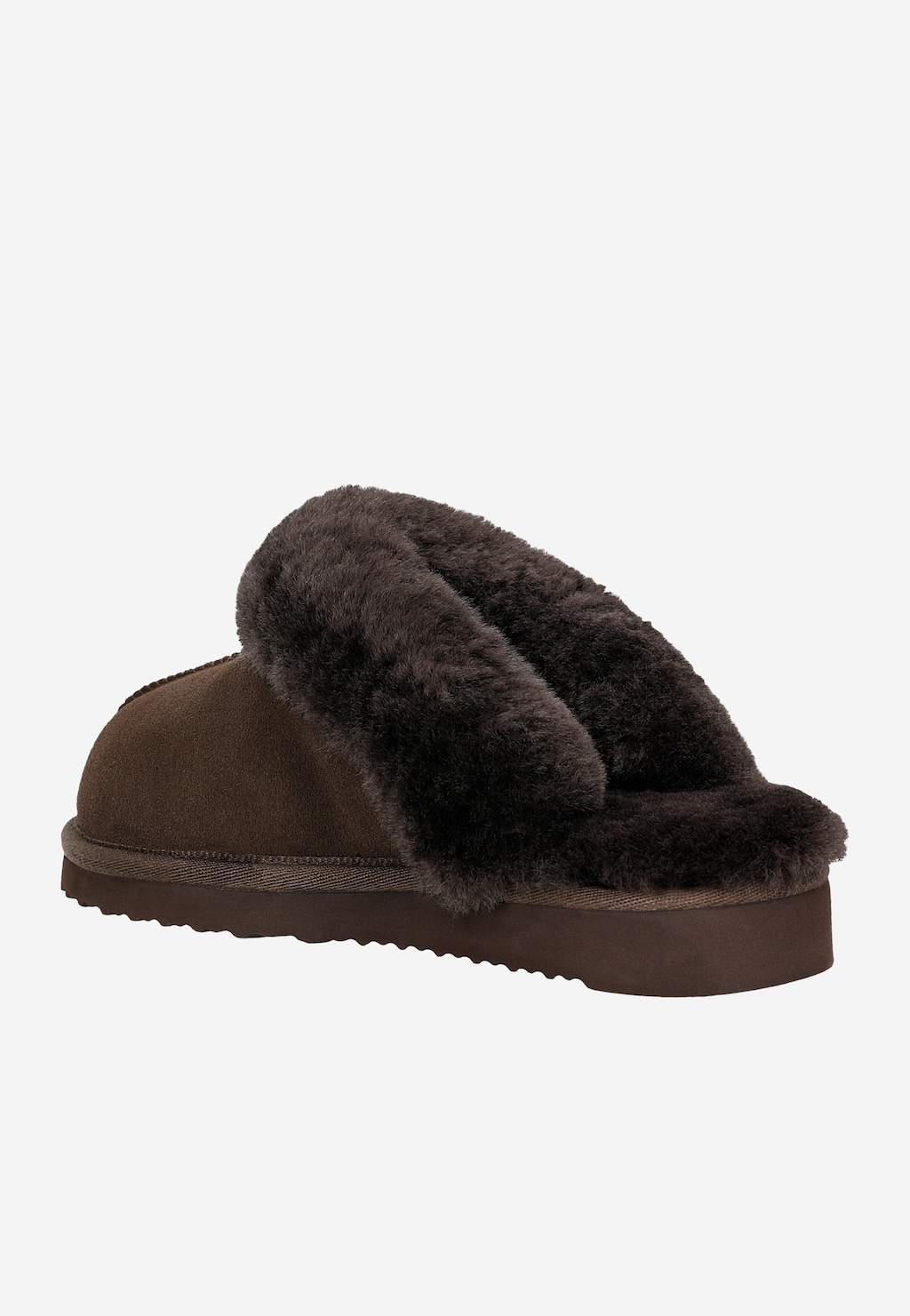 Ciemnobrązowe wsuwane kapcie RELAKS z wełną merino R34001-62 Widok 4