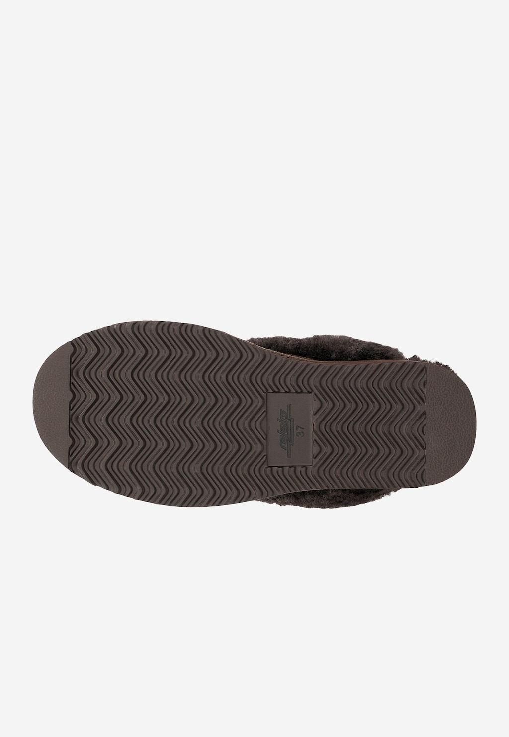 Ciemnobrązowe wsuwane kapcie RELAKS z wełną merino R34001-62 Widok 6