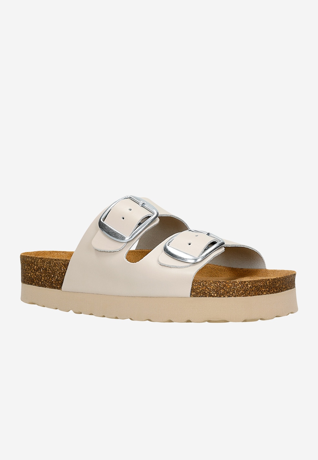 Béžové dámské žabky na vysoké korkové platformě 74147-54 Widok 3