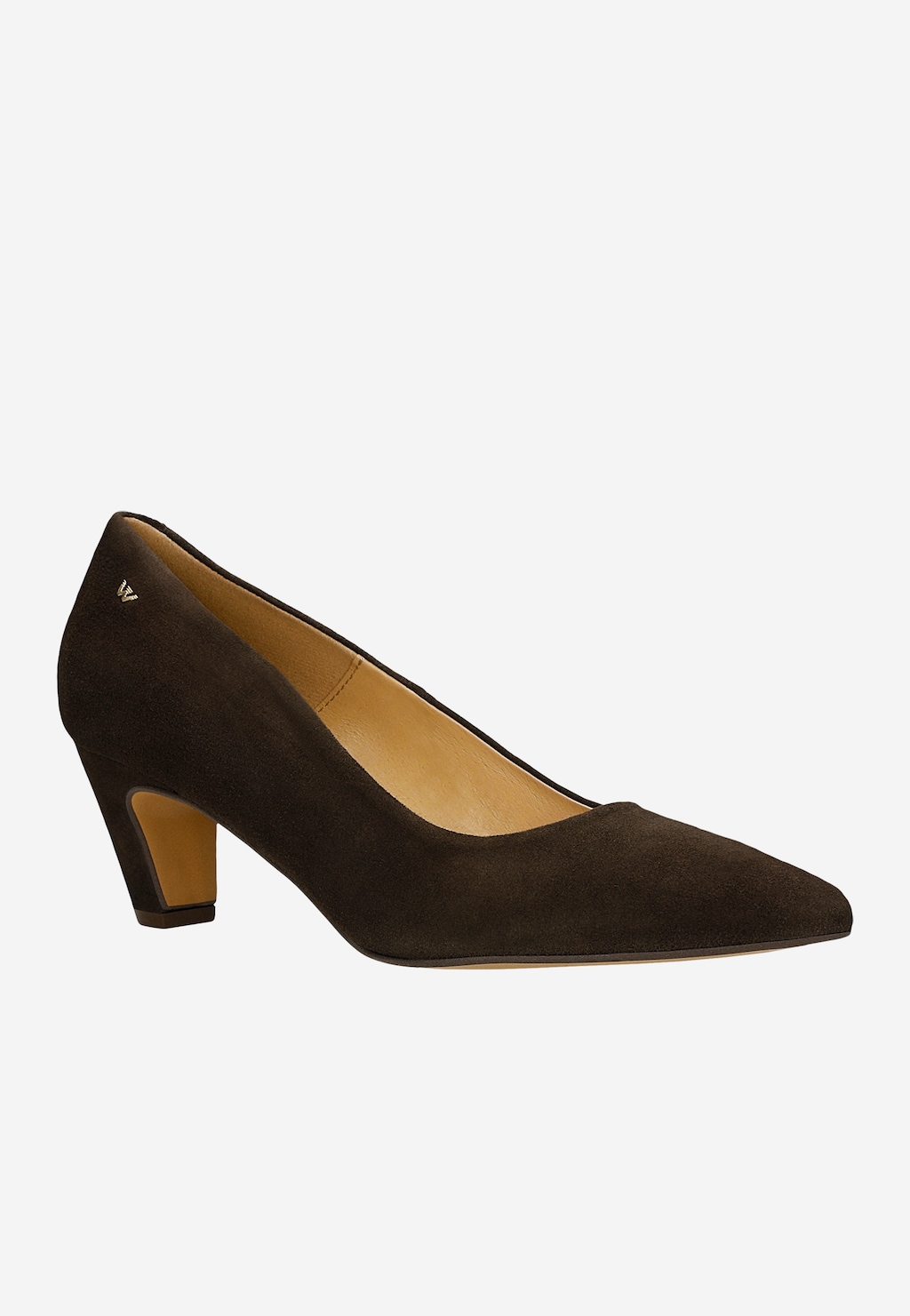 Ciemnobrązowe eleganckie czółenka damskie z weluru 35172-62 Widok 3