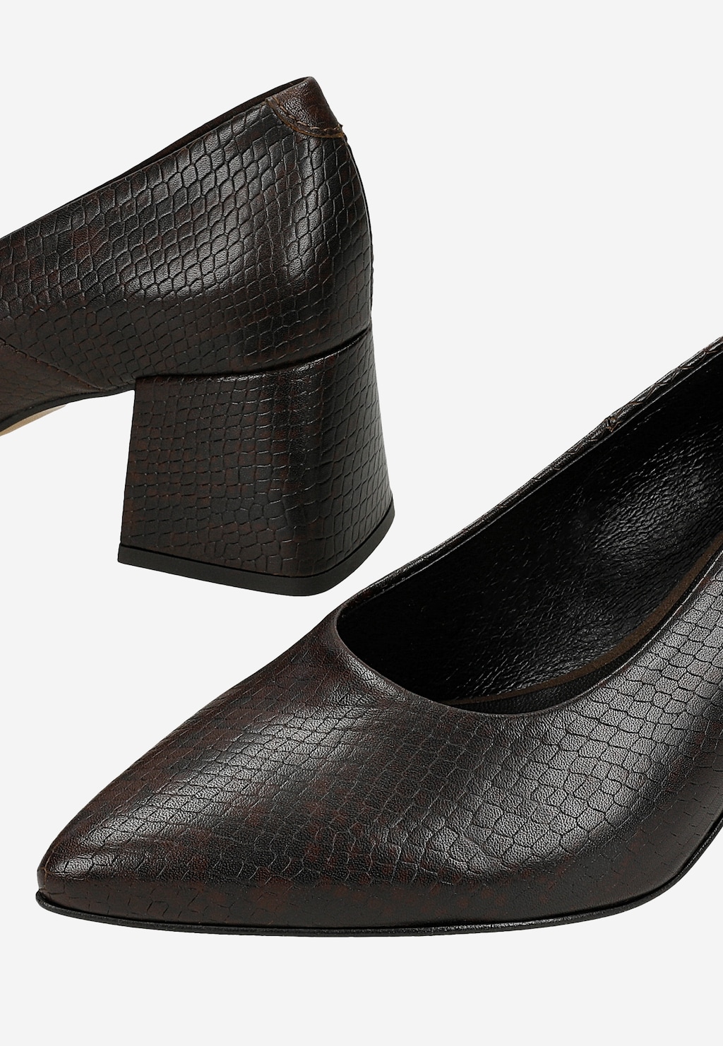 Hnedé lodičky na stĺpiku s hadím vzorom 35173-50 Widok 7