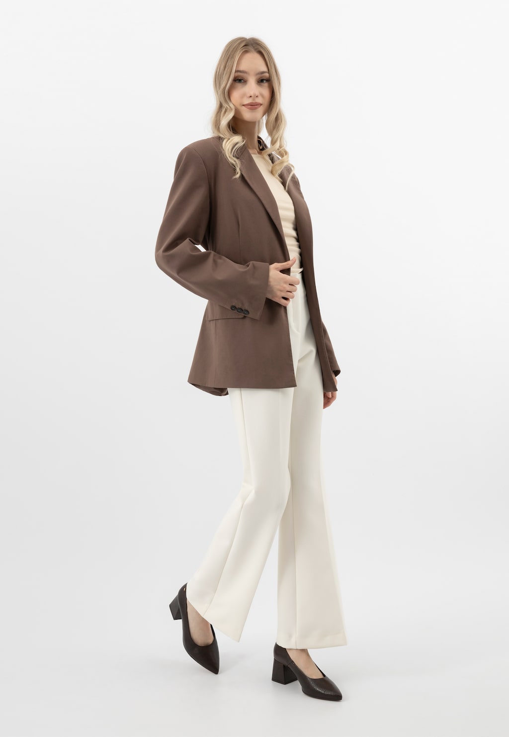 Hnedé lodičky na stĺpiku s hadím vzorom 35173-50 Widok 9