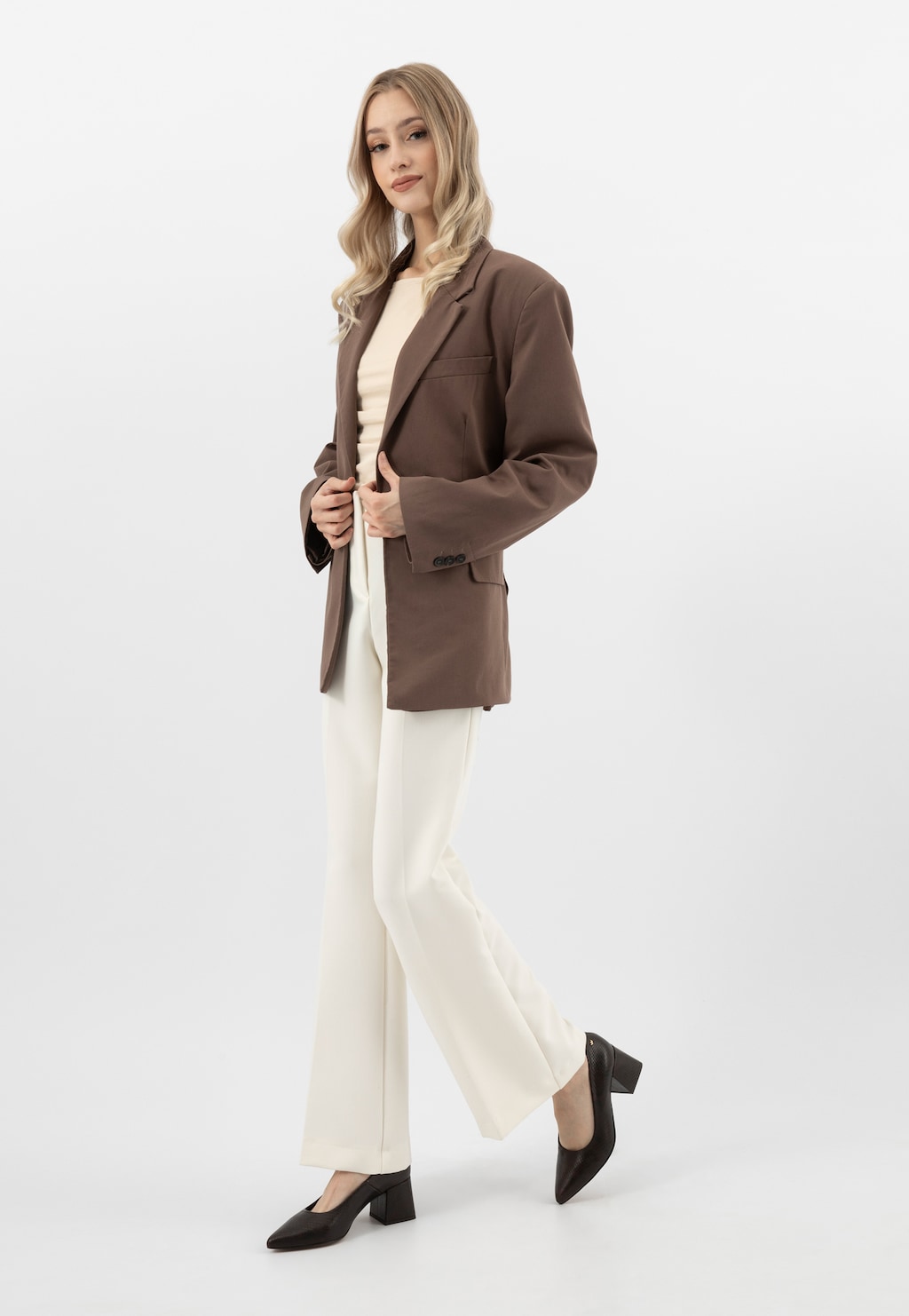 Hnedé lodičky na stĺpiku s hadím vzorom 35173-50 Widok 1