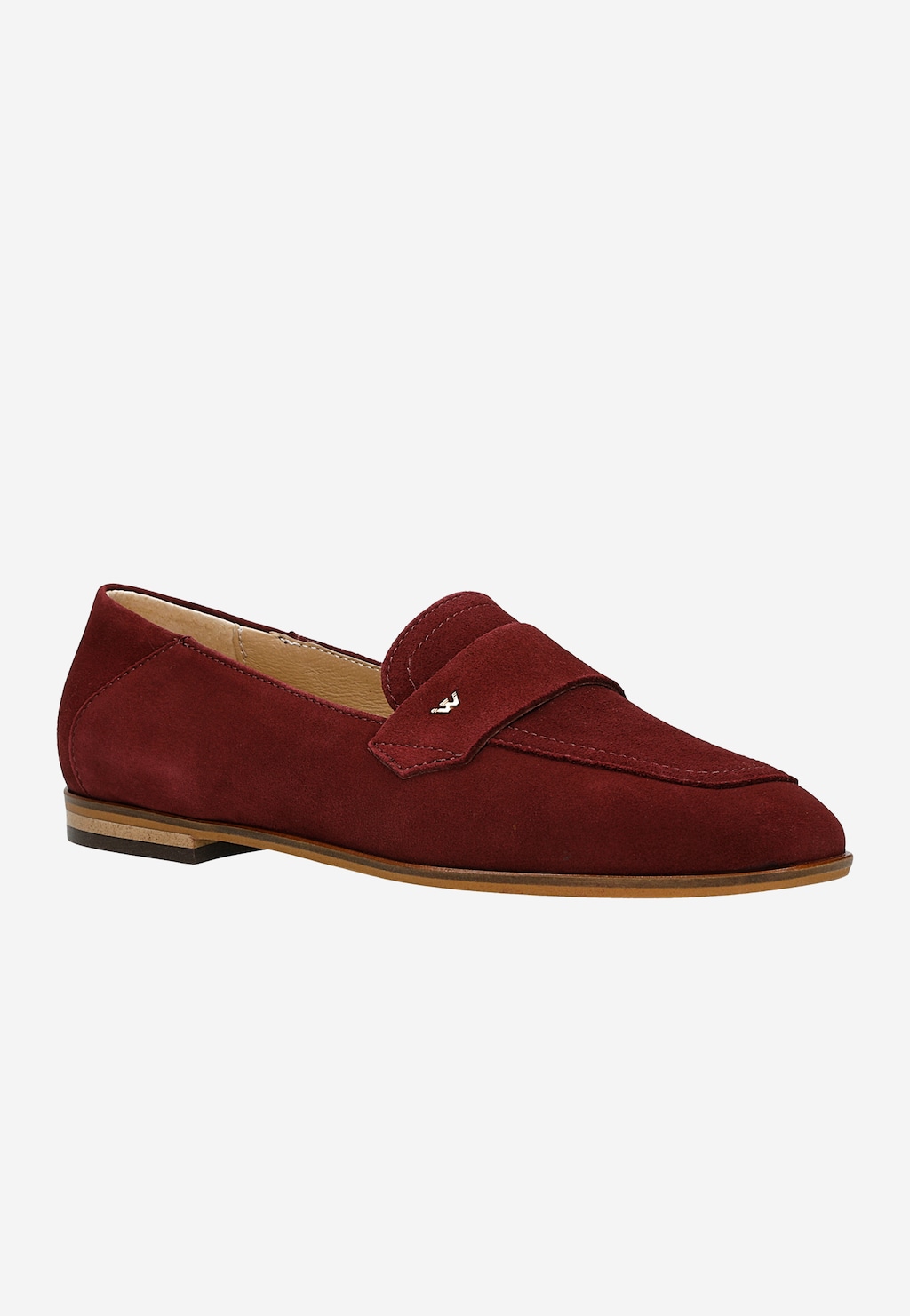 Bordowe mokasyny damskie ze skóry naturalnej 46298-65 Widok 3