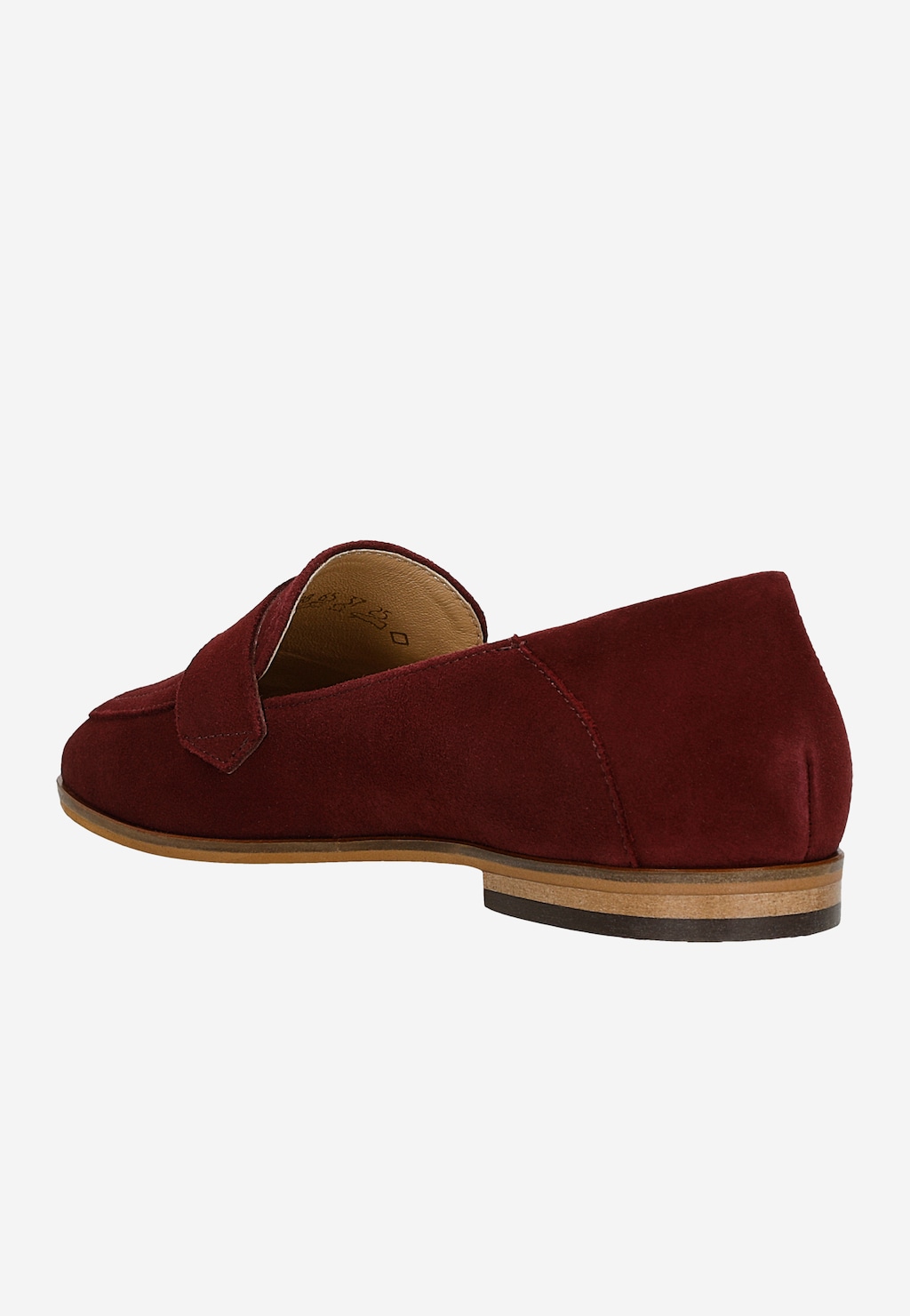 Bordowe mokasyny damskie ze skóry naturalnej 46298-65 Widok 4