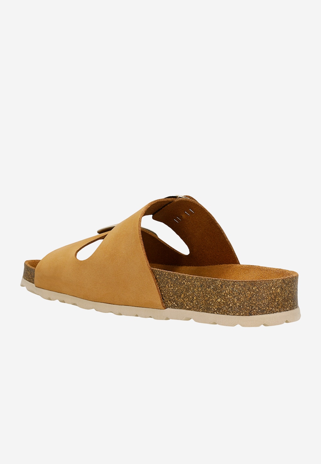 Světle hnědé nubukové žabky na korkové podrážce 74077-22 Widok 4