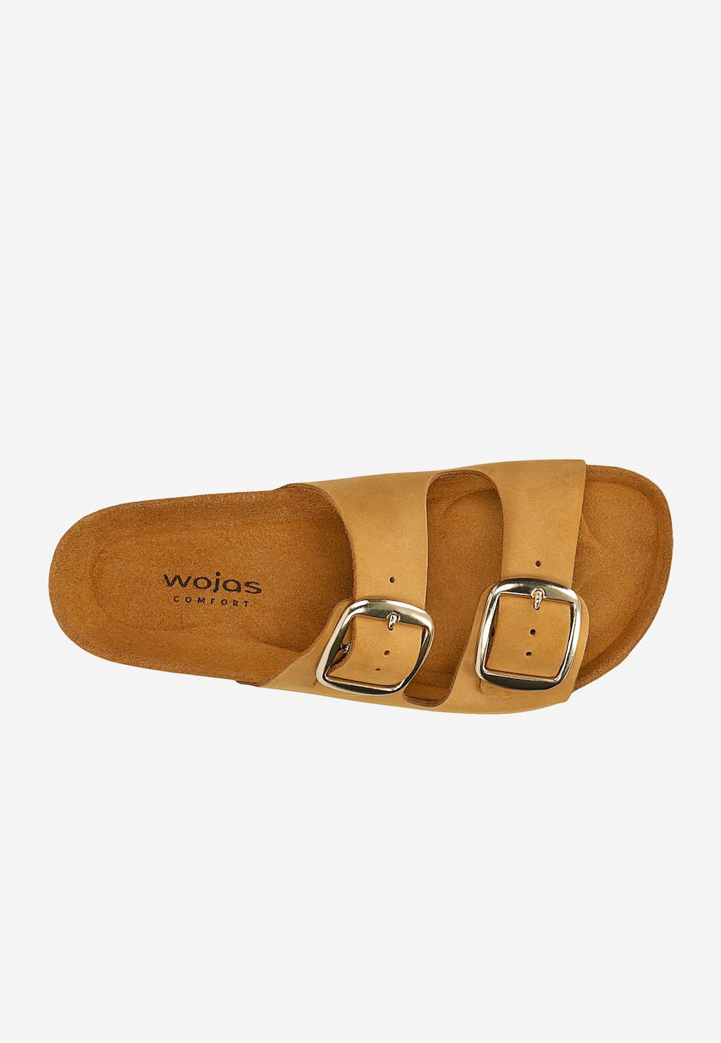 Světle hnědé nubukové žabky na korkové podrážce 74077-22 Widok 5