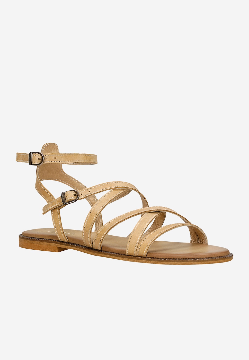Béžové dámské sandály s tenkými řemínky 76209-54 Widok 3