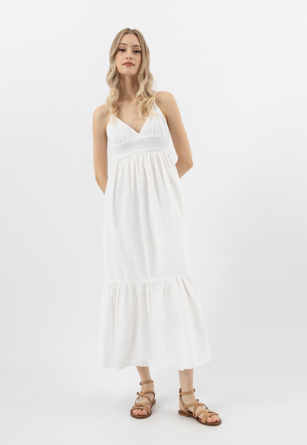 Béžové dámské sandály s tenkými řemínky 76209-54 Widok 1