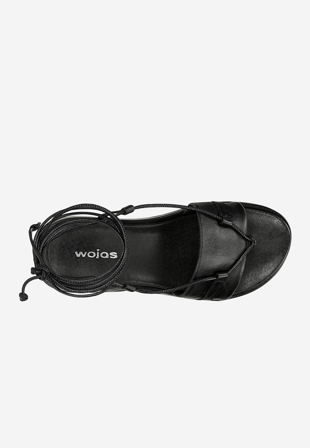 Čierne ploché dámske sandále viazané na členku 76233-81 Widok 5