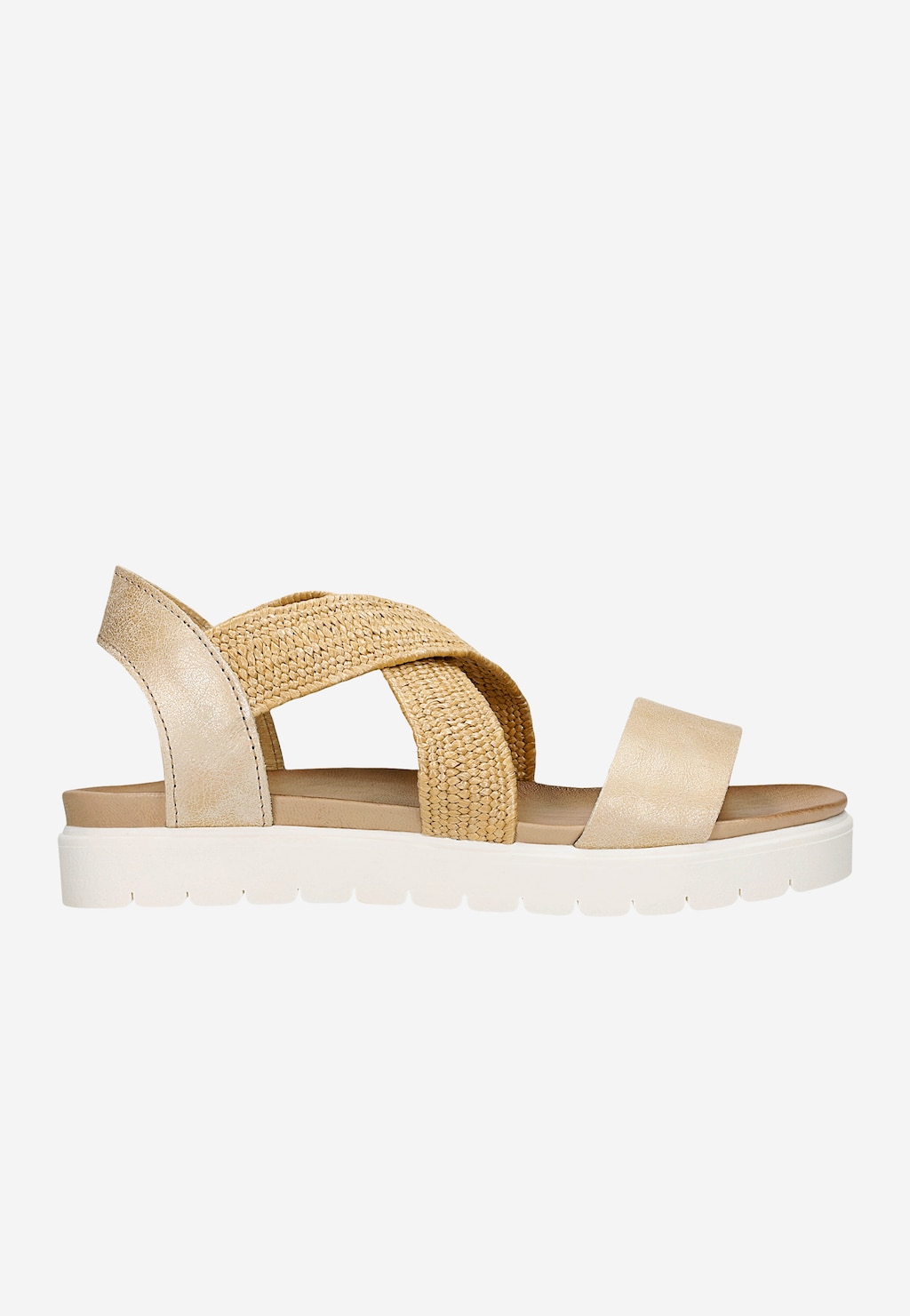 Zlaté dámské sandály s pletenými textilními pásky 76238-88 Widok 2