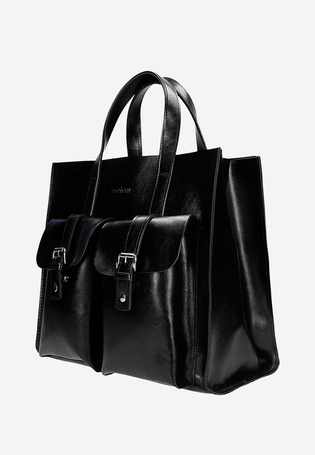 Duża skórzana torebka damska w kolorze czarnym 80245-51 Widok 3