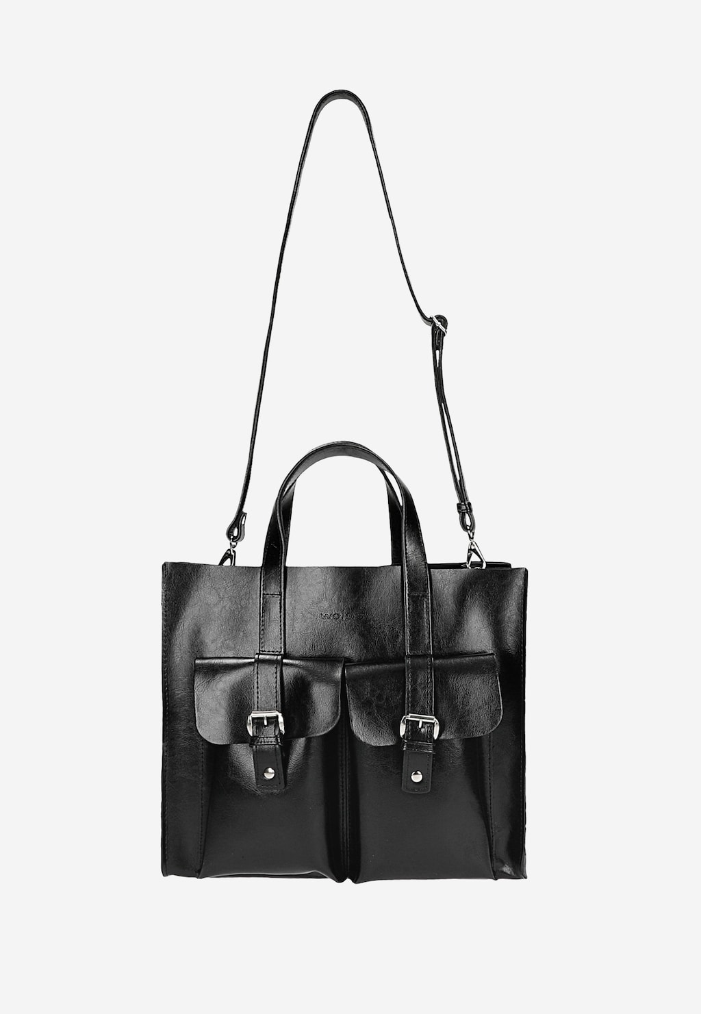 Duża skórzana torebka damska w kolorze czarnym 80245-51 Widok 5