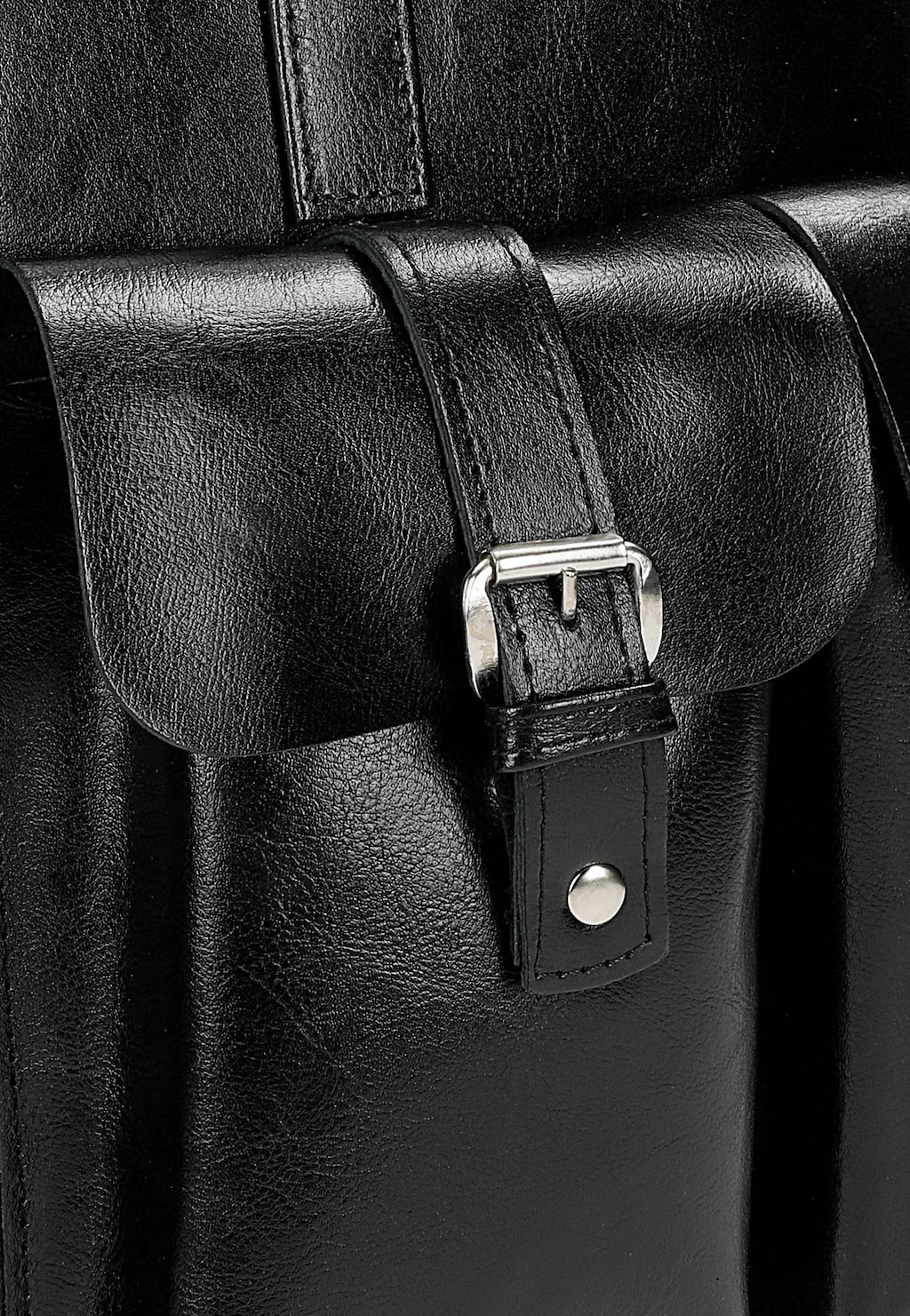 Duża skórzana torebka damska w kolorze czarnym 80245-51 Widok 7