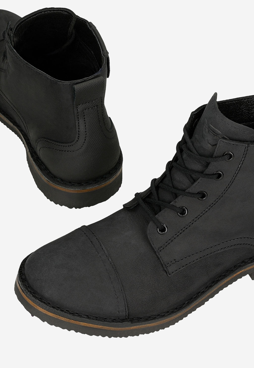 Czarne trzewiki męskie za kostkę 24127-71 Widok 6