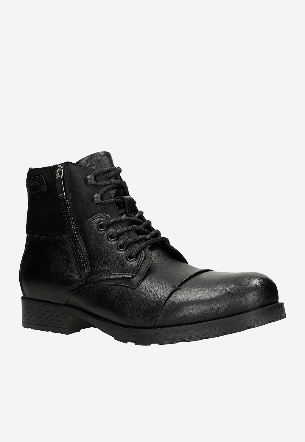 Czarne męskie workery z łączonych skór 8234-71 Widok 2