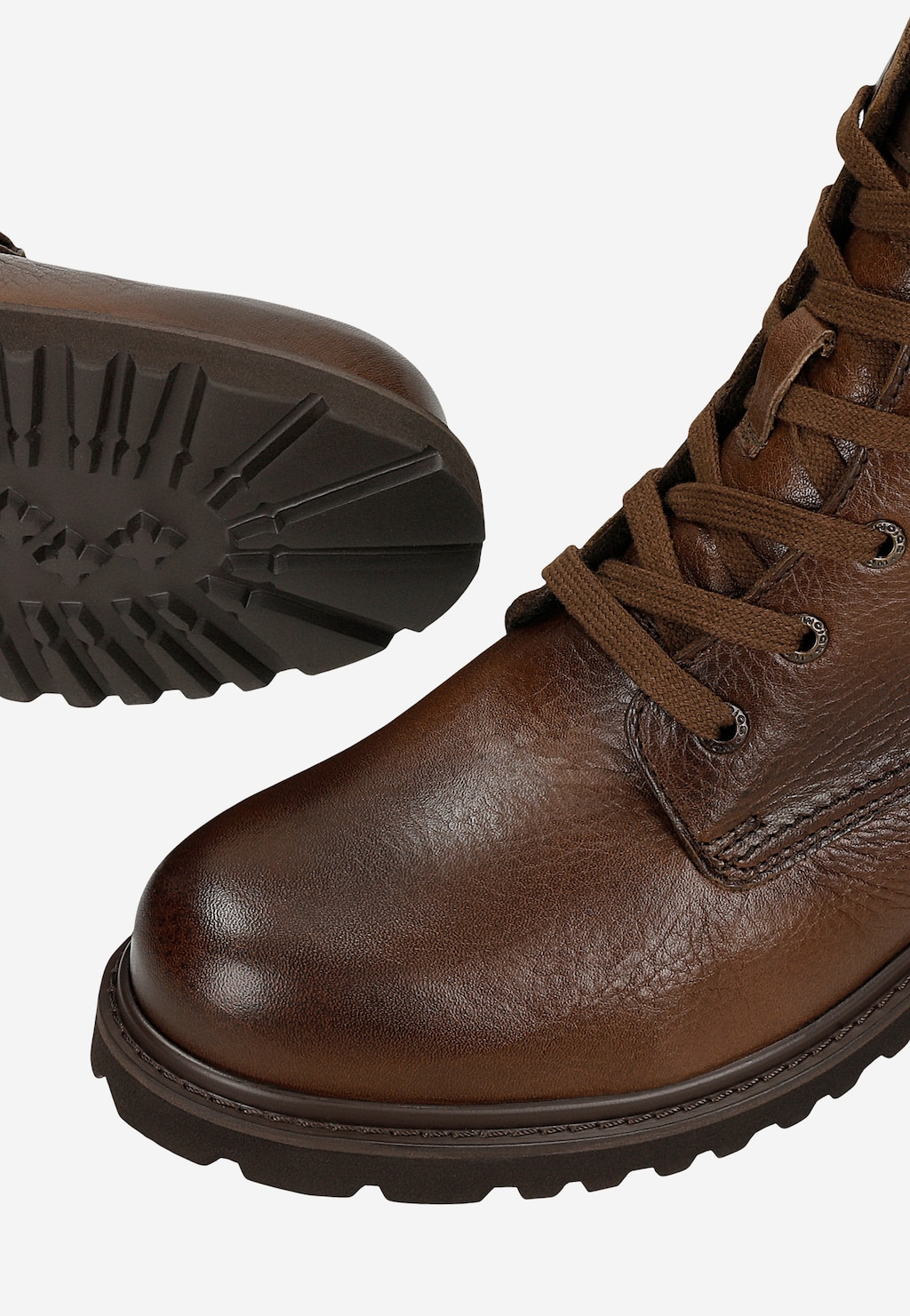 Brązowe workery męskie ze skóry licowej 24120-72 Widok 6