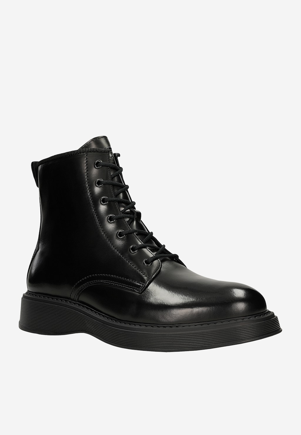 Czatne trzewiki męskie ze skóry o zwiększonym połysku 24125-31 Widok 2