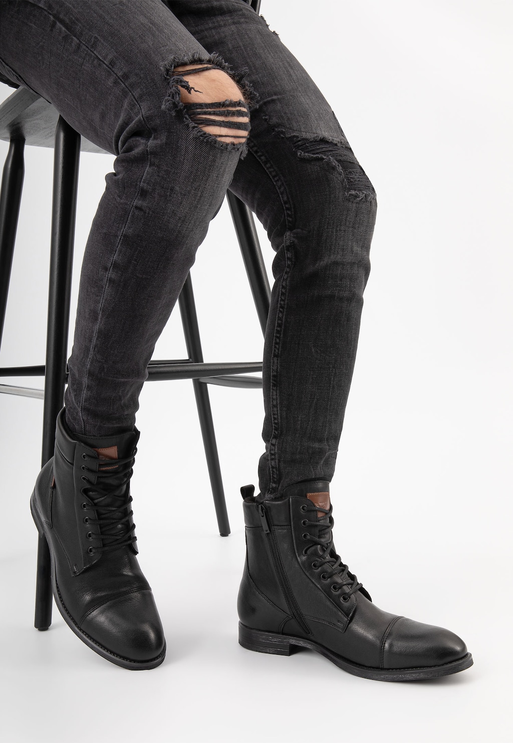 Sznurowane trzewiki męskie 8224-51 Widok 8